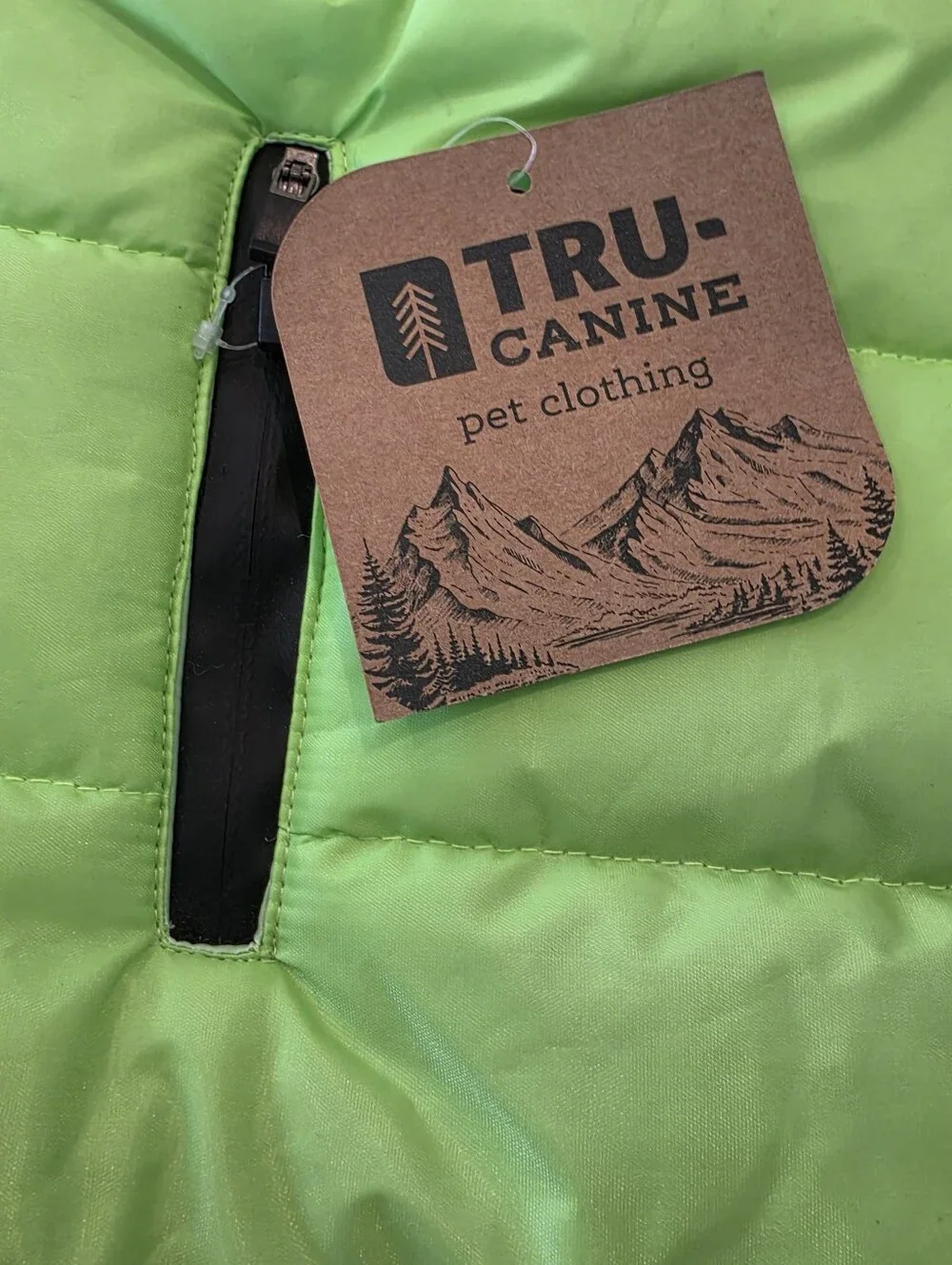 TRU-CANINE Hi Vis Reflective Insulated Dog Puffer Coat Neon Green